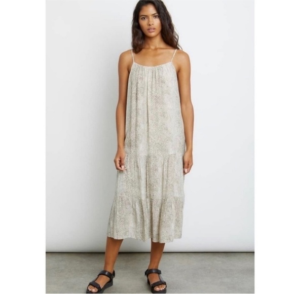 Rails Midi Dress Womens S Adora Snakeskin Animal Print Cream Sleeveless Flowy - Picture 1 of 8